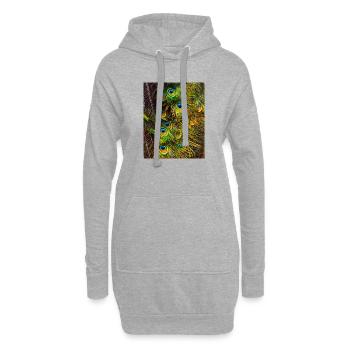 Pfauenfedern  - Hoodie-Kleid - Grau meliert - Vorne