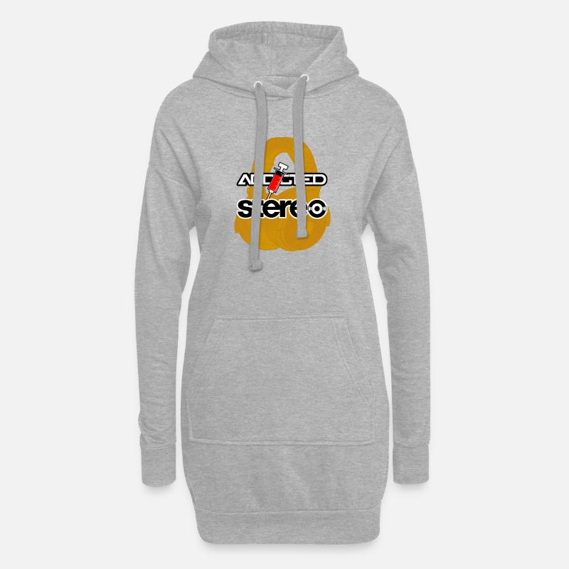 Addicted Stereo V2 - Hoodie-Kleid - Grau meliert