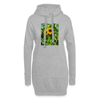 EG Blumen I Sonnenblumen I Urlaub I Garten - Hoodie-Kleid - Grau meliert - Vorne
