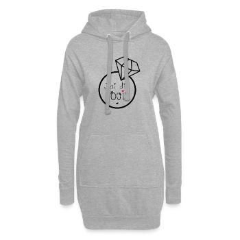 JaiditOui Engagement Romantique - Sweat-shirt à capuche long Femme - gris chiné - Devant