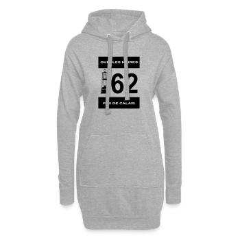 62 pas de calais - Sweat-shirt à capuche long Femme - gris chiné - Devant