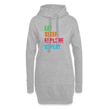 Naturerlebnis Bergwanderung Wandern Statement - Hoodie-Kleid - Grau meliert - Vorne