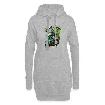 Motocross éclaboussures Neon Rider - Sweat-shirt à capuche long Femme - gris chiné - Devant