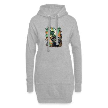Motocross Spritzensprint - Hoodie-Kleid - Grau meliert - Vorne