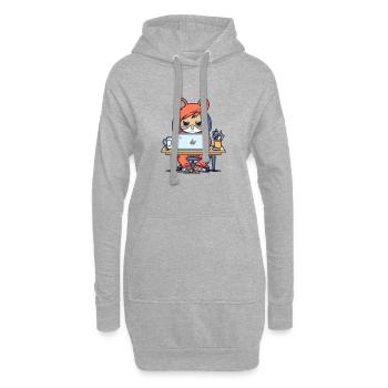 Grumpy Coder in Hoodie - Hoodie Dress - heather grey - Front