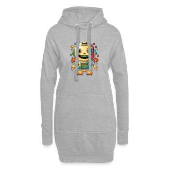 Neon Robot Pop Gear - Sweat-shirt à capuche long Femme - gris chiné - Devant