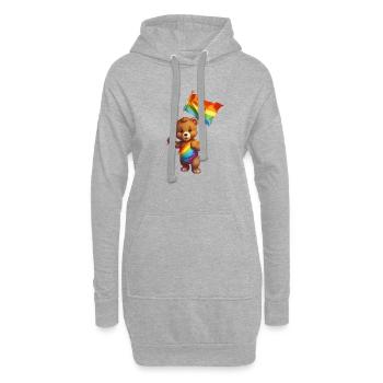 Liebe ist eine Bärennotwendigkeit - Hoodie-Kleid - Grau meliert - Vorne