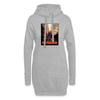 Ville de San Francisco - Sweat-shirt à capuche long Femme - gris chiné - Devant