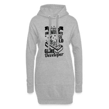 Ne sous-estimez jamais les anciens développeurs de jeux - Sweat-shirt à capuche long Femme - gris chiné - Devant
