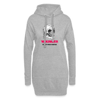 Wikinger Totenkopf Design - Hoodie-Kleid - Grau meliert - Vorne