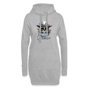 Skull Trachtenshirt Volksfest Totenkopf Tracht - Hoodie-Kleid - Grau meliert - Vorne