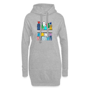 Bannière textuelle de vêtements pour femmes et filles - Sweat-shirt à capuche long Femme - gris chiné - Devant