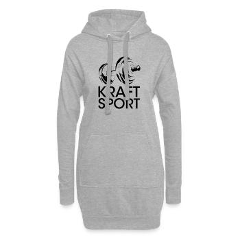 fitness kraftsport Training Hanteln Symbol gym - Hoodie-Kleid - Grau meliert - Vorne