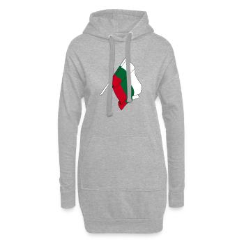 Flagge Bulgarien - Hoodie-Kleid - Grau meliert - Vorne