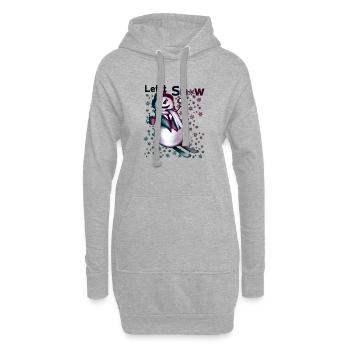 Que neige – Bonhomme de neige joyeux - Sweat-shirt à capuche long Femme - gris chiné - Devant
