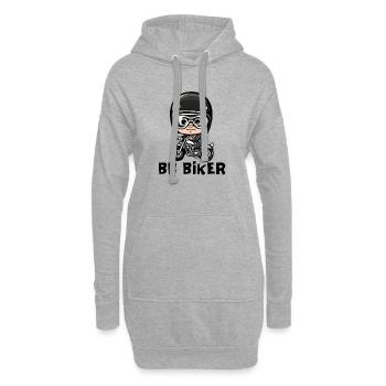 bébé motard, bébé biker, baby biker - Sweat-shirt à capuche long Femme - gris chiné - Devant