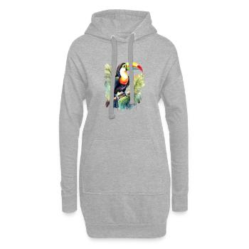 Tukan Aquarell - Hoodie-Kleid - Grau meliert - Vorne
