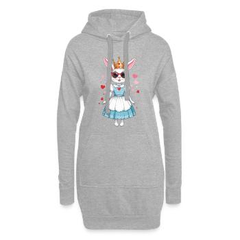 Süße Hasen Prinzessin - Hoodie-Kleid - Grau meliert - Vorne
