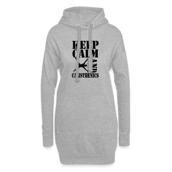 Keep Calm and Calisthenics – Workout Design - Hoodie-Kleid - Grau meliert - Vorne