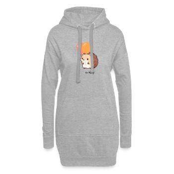 Süßer Igel - Hoodie-Kleid - Grau meliert - Vorne
