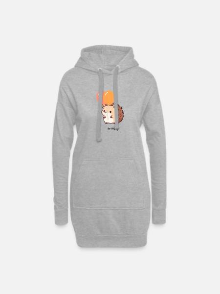 Süßer Igel - Hoodie-Kleid - Grau meliert