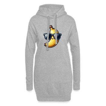Coole Banane mit Sonnenbrille Design - Hoodie-Kleid - Grau meliert - Vorne