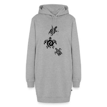 Trois tortues marines (noir) - Sweat-shirt à capuche long Femme - gris chiné - Devant
