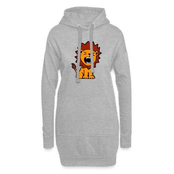 petit lion ROAAR - Sweat-shirt à capuche long Femme - gris chiné - Devant
