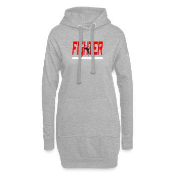 Cool Fighter Design - MMA Fighter - Sweat-shirt à capuche long Femme - gris chiné - Devant