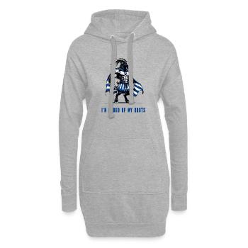 Je suis fier de mes racines grecques - Sweat-shirt à capuche long Femme - gris chiné - Devant