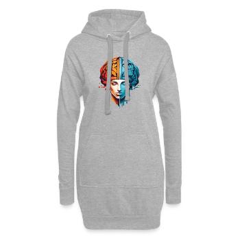 Frauen Denken - Hoodie-Kleid - Grau meliert - Vorne