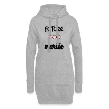 MARIEE. FUTURE MARIEE - Sweat-shirt à capuche long Femme - gris chiné - Devant