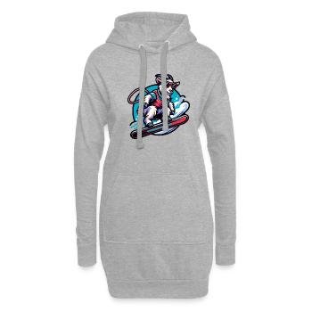 Ziege Snowboard Winter Abenteuer - Hoodie-Kleid - Grau meliert - Vorne