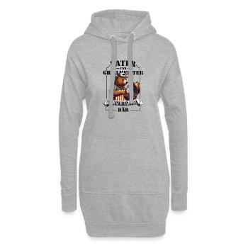 Vater & Grillmeister – Super Papa Bären - Hoodie-Kleid - Grau meliert - Vorne