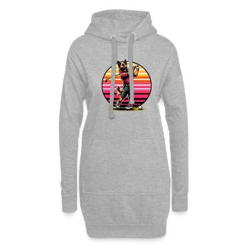 Drôle Malinois Chien Golf Jeu Design Cool - Sweat-shirt à capuche long Femme - gris chiné - Devant