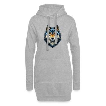 Loup - Sweat-shirt à capuche long Femme - gris chiné - Devant