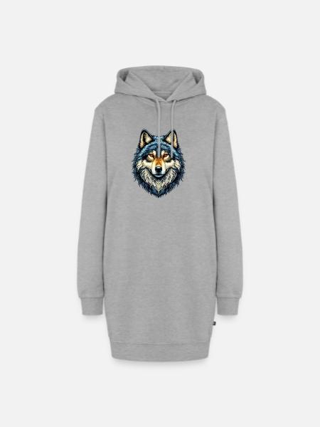 Wolf - Hoodie-Kleid - Grau meliert
