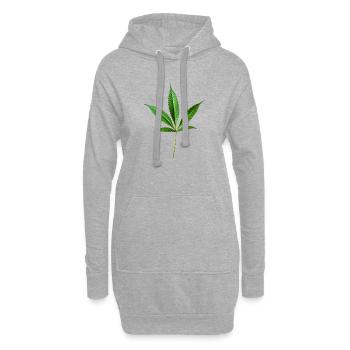 Chanvre de marijuana (cannabis) - Sweat-shirt à capuche long Femme - gris chiné - Devant