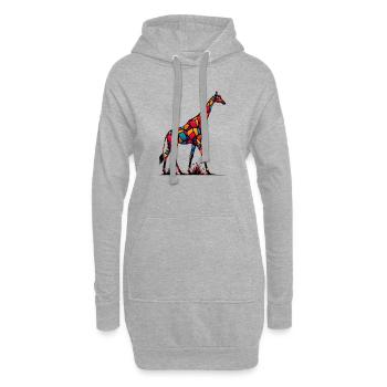 Girafe - Sweat-shirt à capuche long Femme - gris chiné - Devant