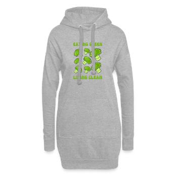 Vegetarier, grün essen, sauber leben - Hoodie-Kleid - Grau meliert - Vorne