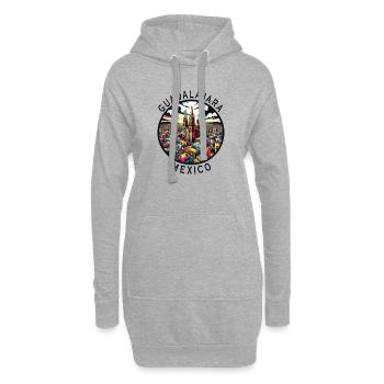 Guadalajara Mexiko Städte Design - Hoodie-Kleid - Grau meliert - Vorne