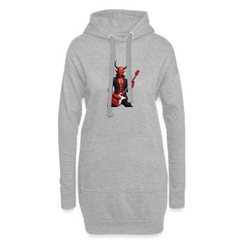 Teufel mit roter E-Gitarre - Hoodie-Kleid - Grau meliert - Vorne