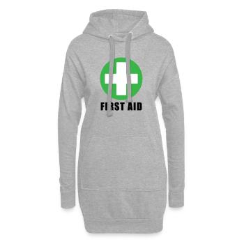 Icône vectorielle de panneaux de sécurité croisés médicales de premiers secours - Sweat-shirt à capuche long Femme - gris chiné - Devant