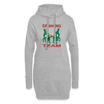Verschmitzte Bierflaschen Trinkteam - Hoodie-Kleid - Grau meliert - Vorne
