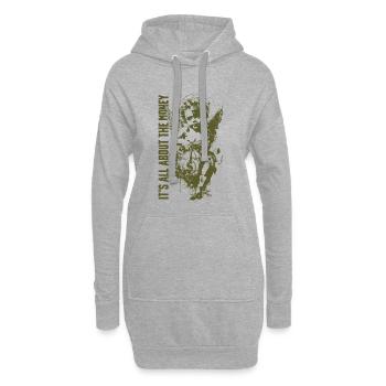 dollar interest money profit - Hoodie Dress - heather grey - Front