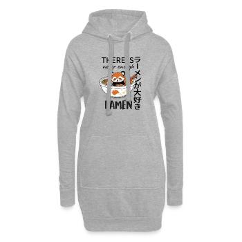 Roter Panda in Ramen Bowl – Lustiges Ramen Design - Hoodie-Kleid - Grau meliert - Vorne