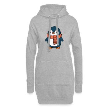 Pinguin - Hoodie-Kleid - Grau meliert - Vorne