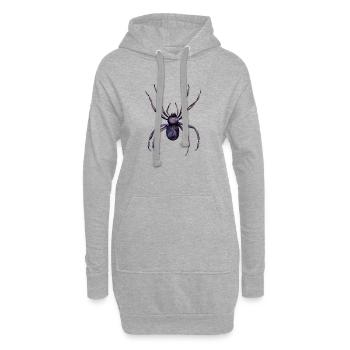 Spinne Schwarze Witwe Insekten Halloween - Hoodie-Kleid - Grau meliert - Vorne