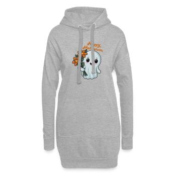 Happy Halloween Gespenst - Spooky Ghost - Hoodie-Kleid - Grau meliert - Vorne