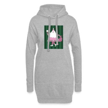 Père Noël dansant - Père Noël en rose - Sweat-shirt à capuche long Femme - gris chiné - Devant